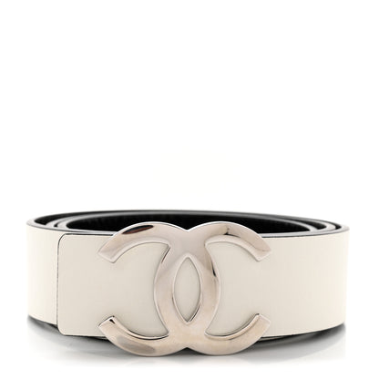 Chanel Patent Calfskin CC Reversible Belt 90 Black White 1 of 9
