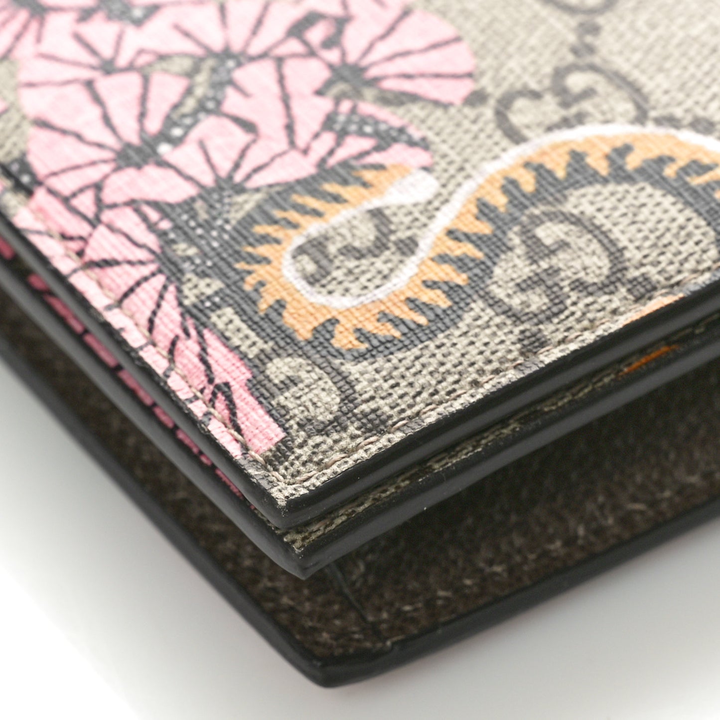 GG Supreme Monogram Bengal Chain Wallet Beige Pink