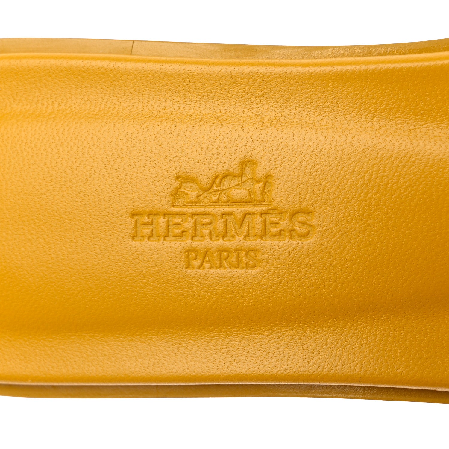 Hermes Calfskin Oran Sandals 37.5 Jaune Topaze 7 of 9