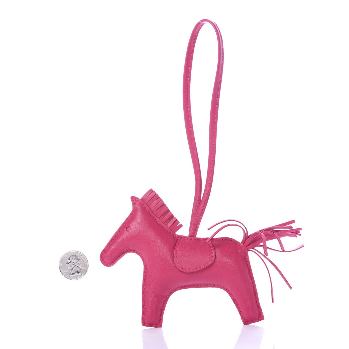 Milo Lambskin Grigri Rodeo Horse Bag Charm MM Rose Mexico