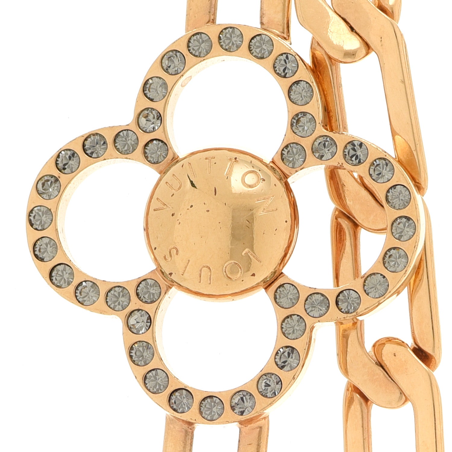 Louis Vuitton Monogram Multicolor Swarovski Crystal Flower Power Sautoir Necklace Gold 4 of 5