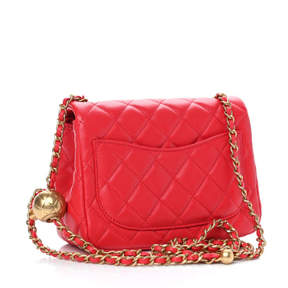 Chanel Lambskin Quilted Mini Pearl Crush Flap Red 2 of 4