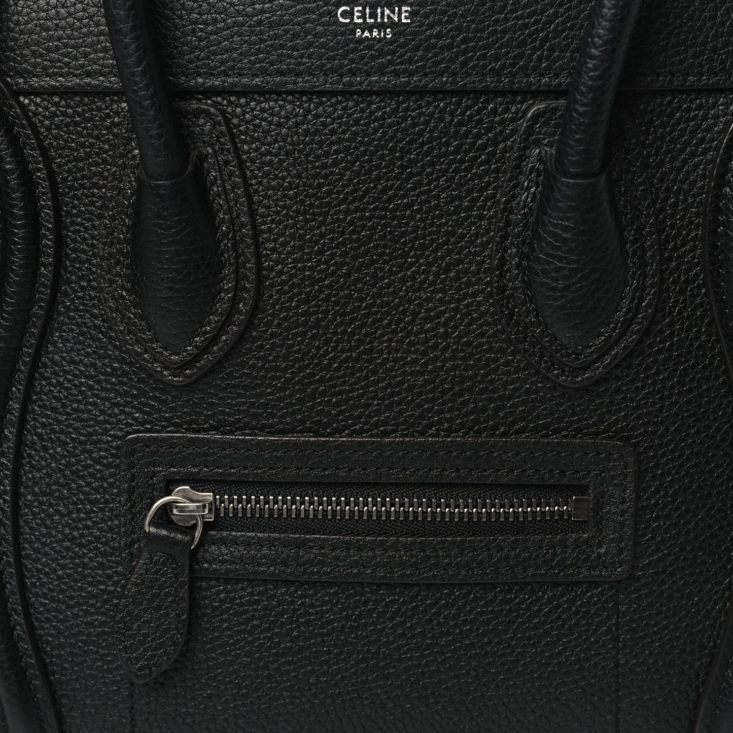 Drummed Calfskin Nano Luggage Black