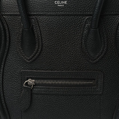 Celine Drummed Calfskin Nano Luggage Black 8 of 10