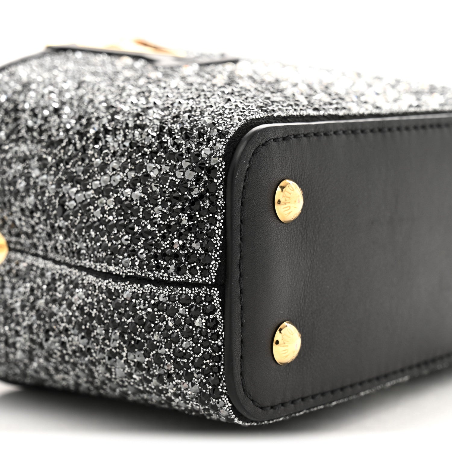 Louis Vuitton Crystal Cowhide Nano Capucines Silver Black 9 of 11