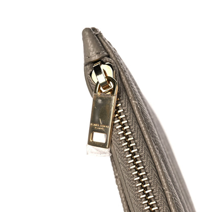 Saint Laurent Grain De Poudre Chevron Monogram Bill Pouch Sea Salt 9 of 10