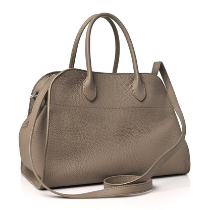 The Row Matte Grained Calfskin Soft Margaux 12 Dark Taupe 3 of 9