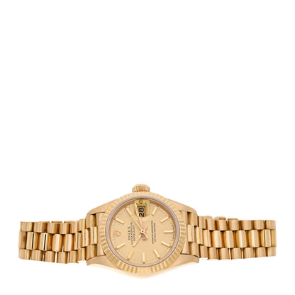 Rolex 18K Yellow Gold 26mm Oyster Perpetual Datejust President Watch Champagne 69178 2 of 4