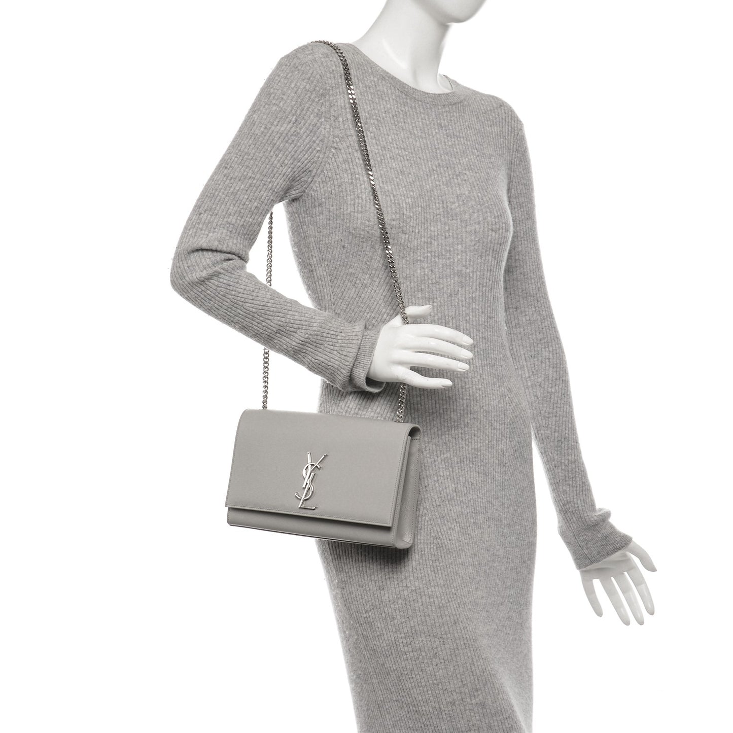 Grain De Poudre Medium Classic Monogram Kate Satchel Souris