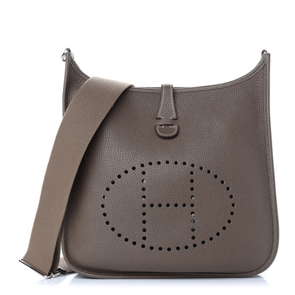 Hermes Taurillon Clemence Evelyne III PM Etoupe 1 of 9