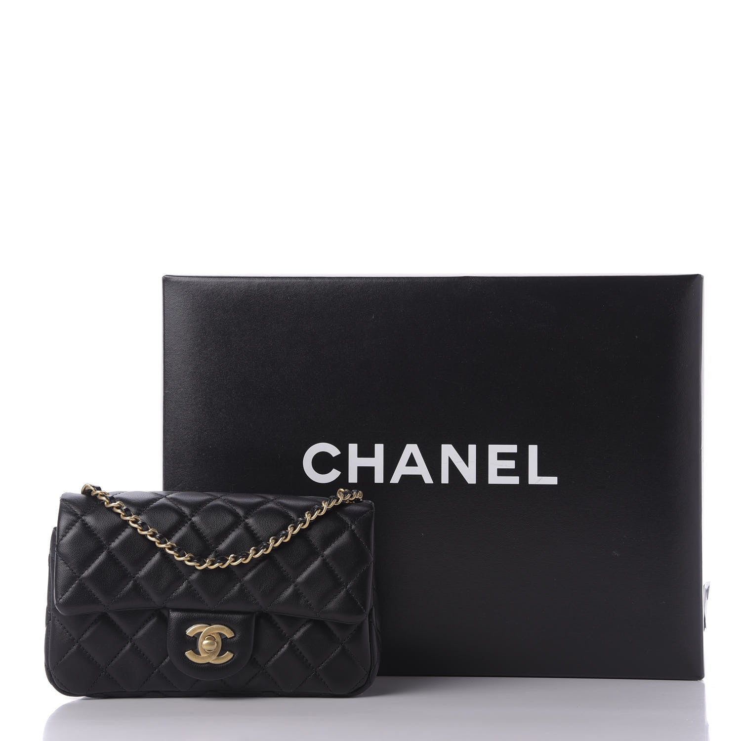 Chanel Lambskin Quilted Mini Rectangular Pearl Crush Flap Black 10 of 10