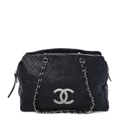 Chanel Calfskin Large Diamond Stitch Tote Black 1 of 4