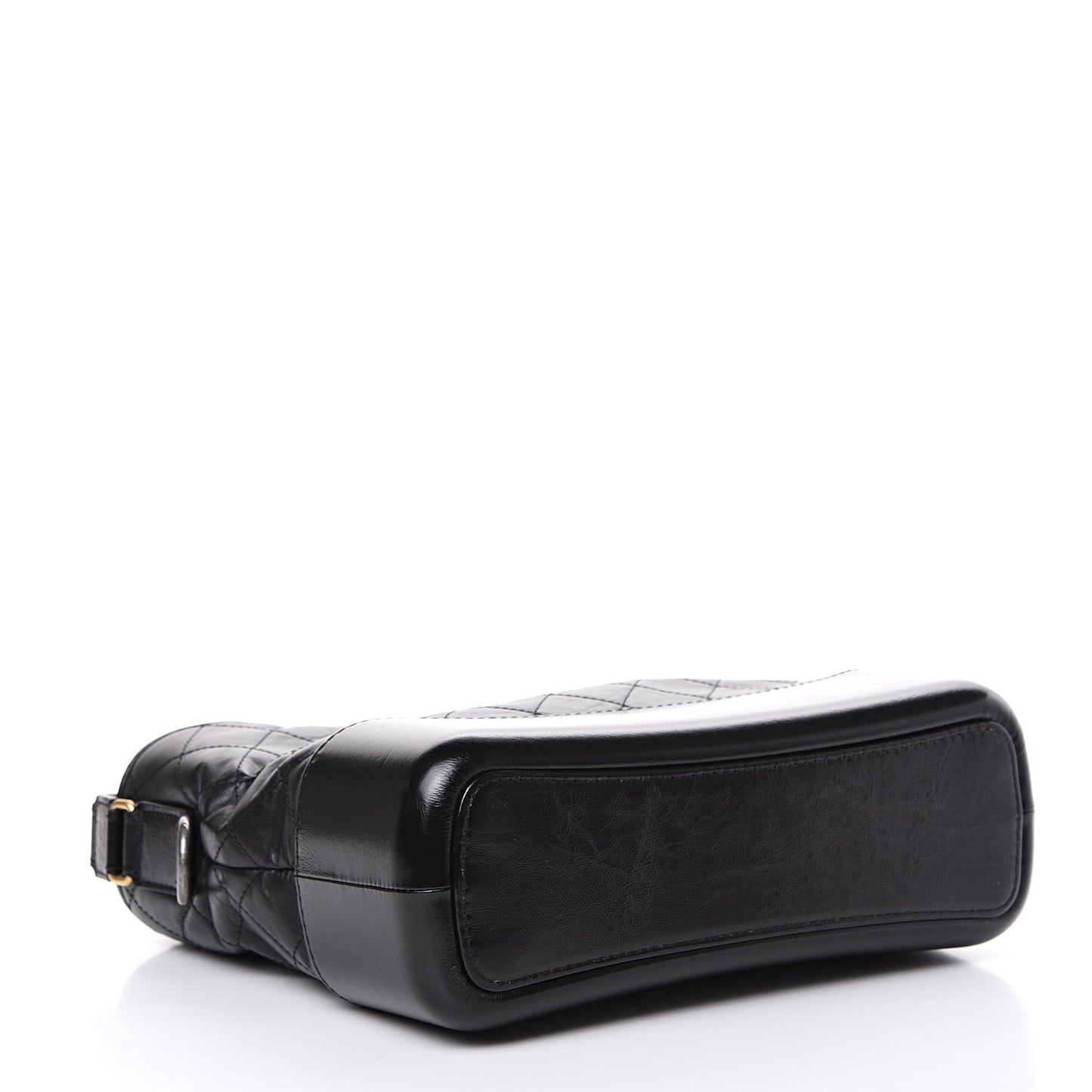 Aged Calfskin Quilted Medium Gabrielle Hobo Black