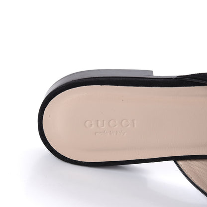 Gucci Kid Scamosciato GG Marmont Fringe Slippers 39 Black 7 of 9