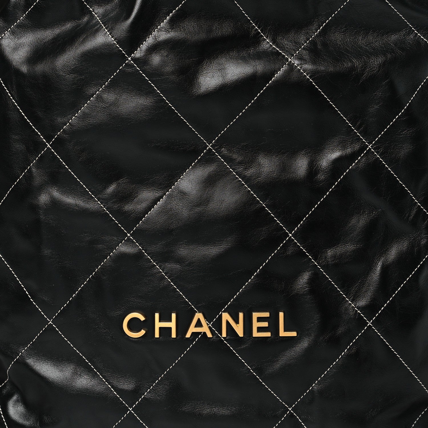 Chanel Shiny Calfskin Stitched Quilted Chanel 22 Backpack Black 8 of 11