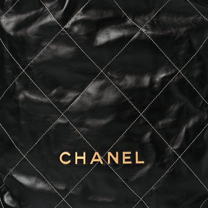 Chanel Shiny Calfskin Stitched Quilted Chanel 22 Backpack Black 8 of 11