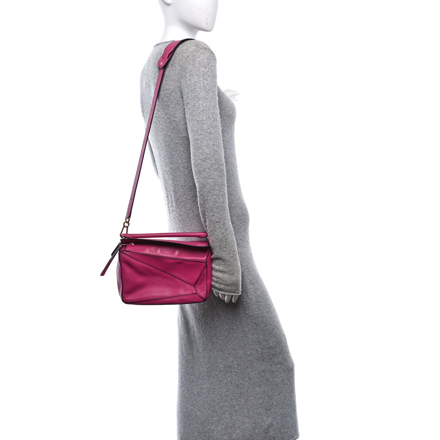Calfskin Small Puzzle Bag Fuchsia