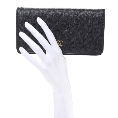 Chanel Caviar Quilted Yen Wallet Black 2 of 13