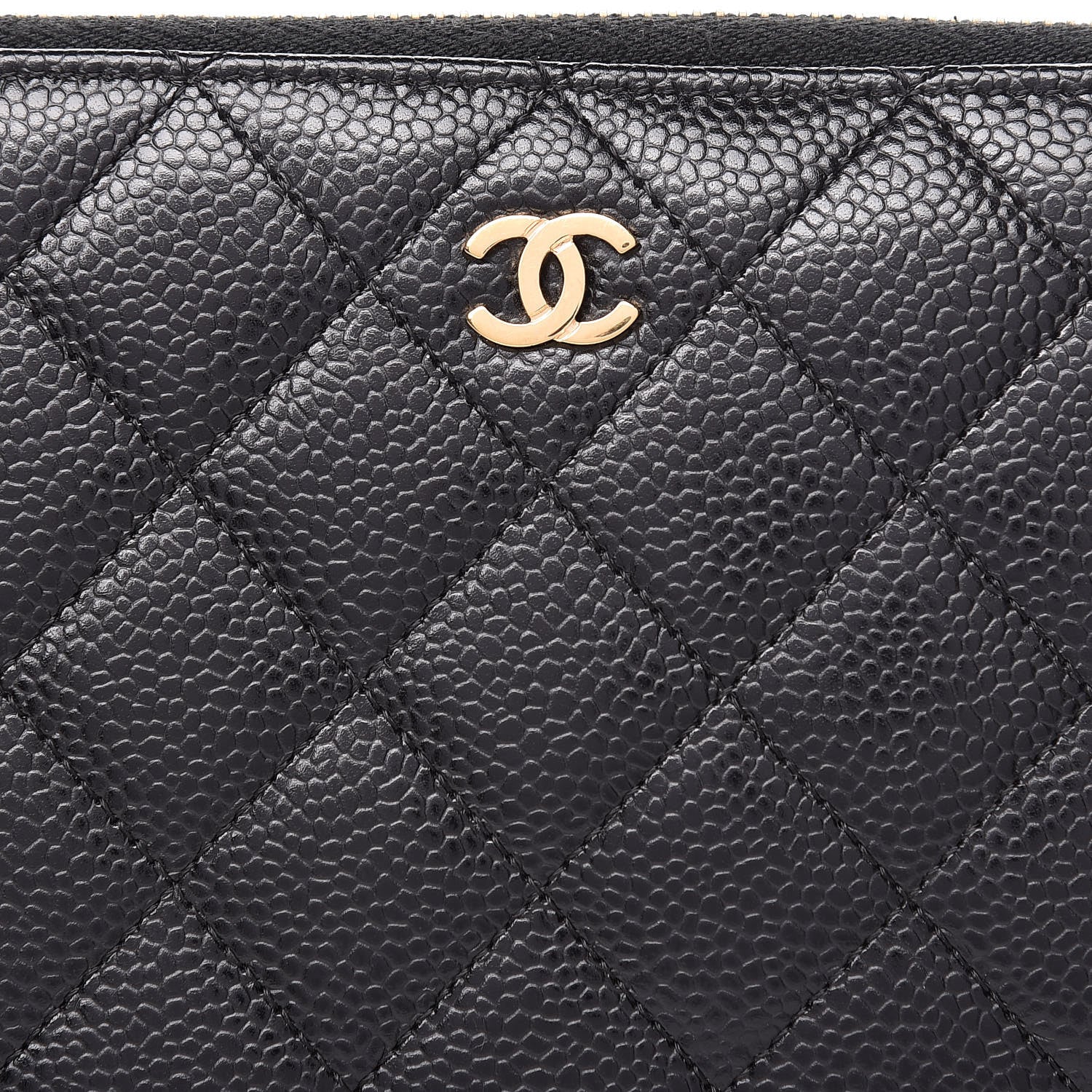 Chanel Caviar Quilted Large Zip Around Organizer Wallet Black 9 of 17