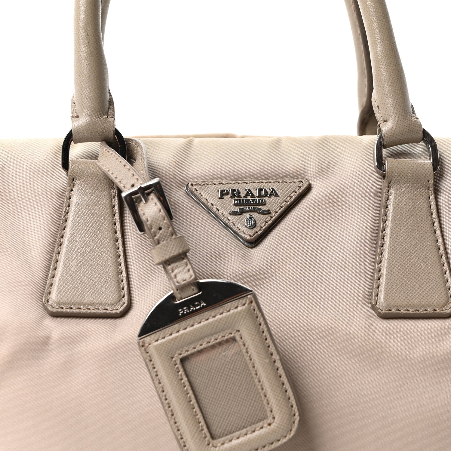 Prada Nylon Saffiano Bi-Color Tote Grey 8 of 10