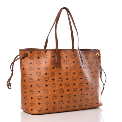 MCM Visetos Large Liz Reversible Shopper Tote Cognac 5 of 13