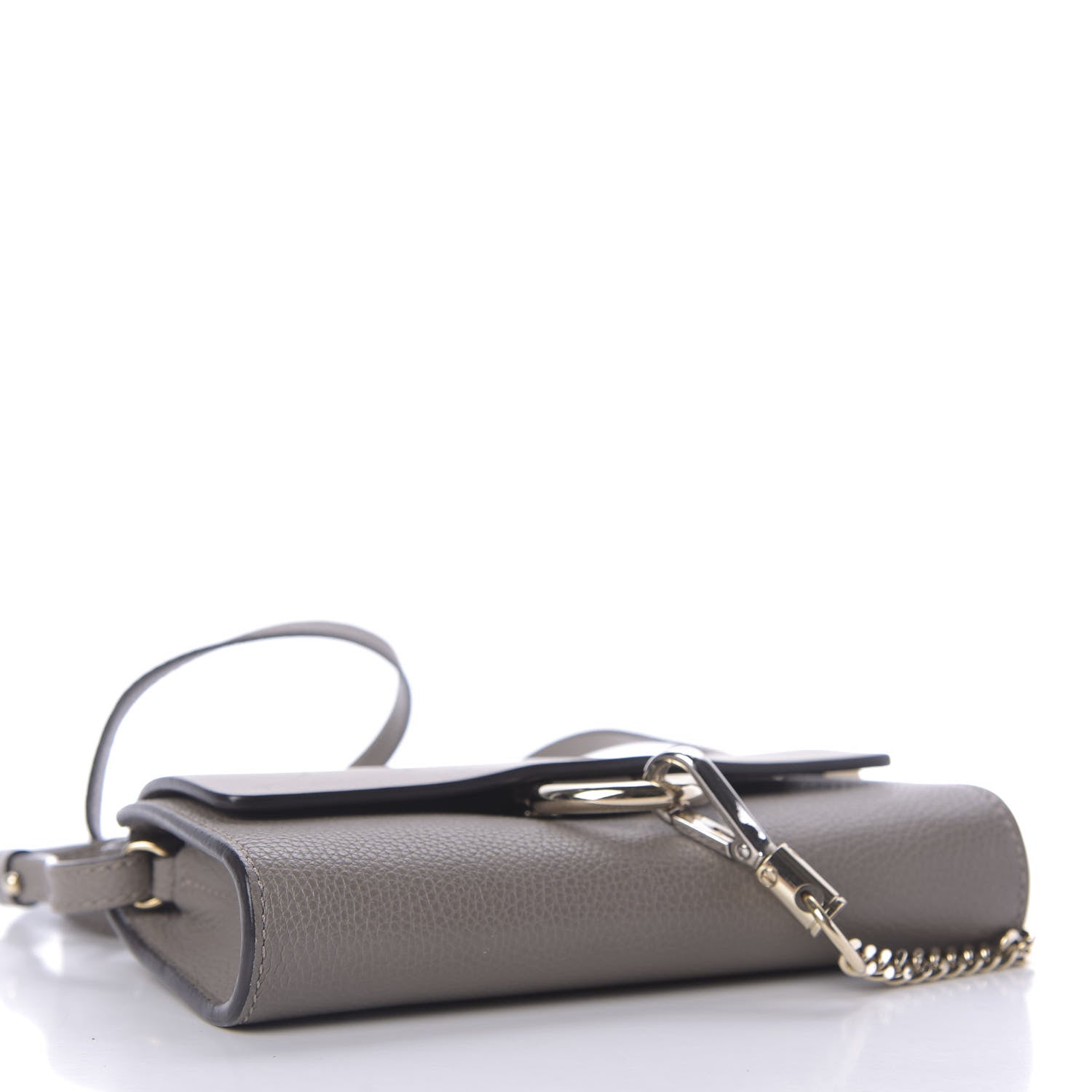 Chloe Grained Calfskin Lambskin Mini Faye Shoulder Bag Motty Grey 4 of 11