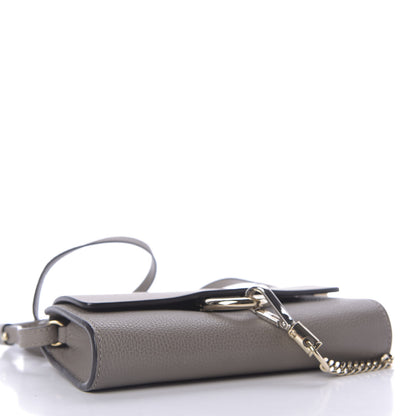Chloe Grained Calfskin Lambskin Mini Faye Shoulder Bag Motty Grey 4 of 11