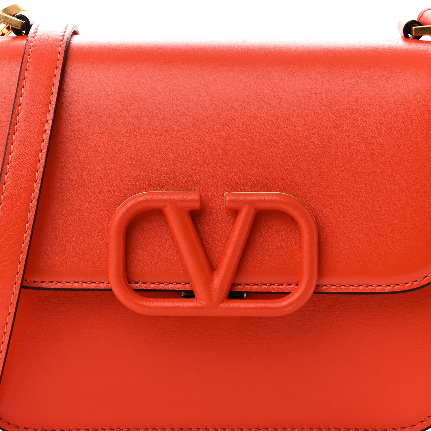VALENTINO GARAVANI Smooth Calfskin Small VSling Shoulder Bag Orange