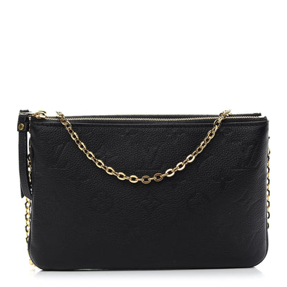 Louis Vuitton Empreinte Double Zip Pochette Black 1 of 9
