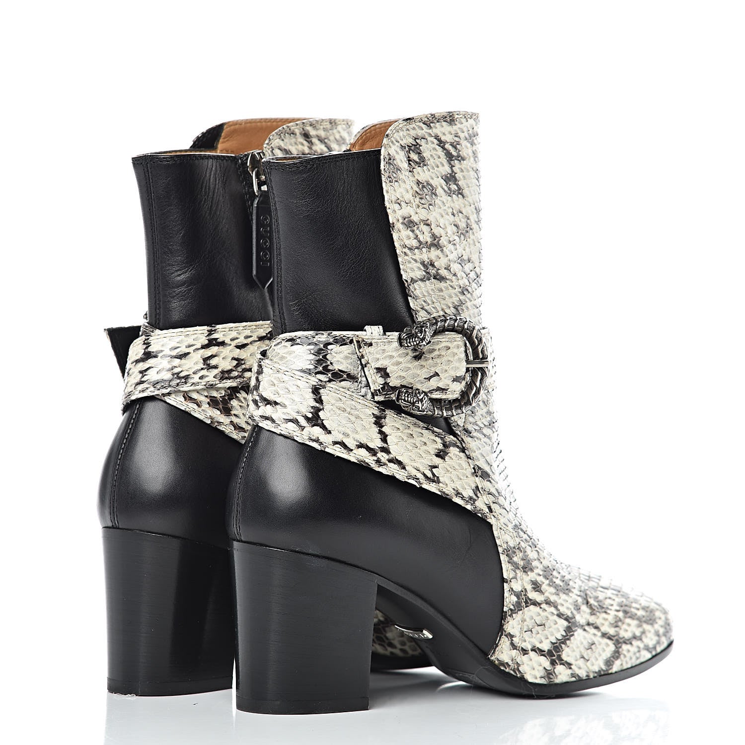 Gucci Elaphe Snakeskin Elizabeth Boots 36.5 Roccia Black 4 of 9