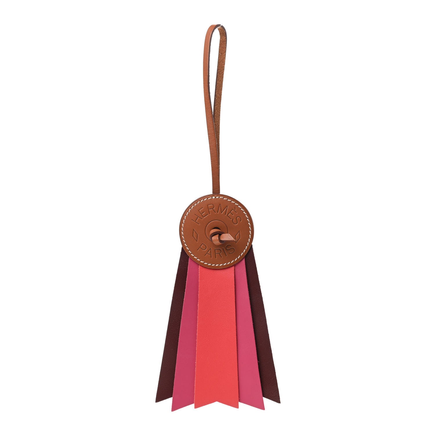 Hermes Vache Hunter Milo Lambskin Paddock Flot Bag Charm Rose Shocking Rouge H Rose Jaipur 1 of 4