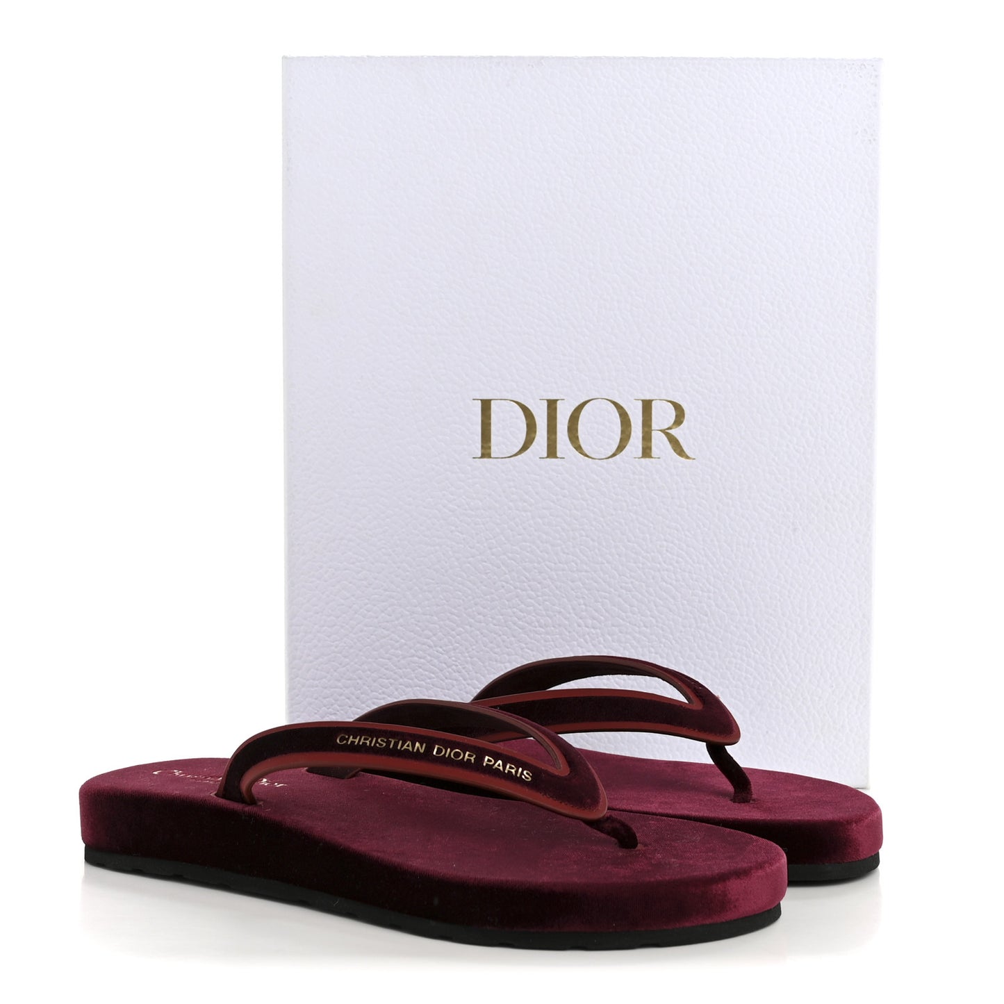 Velvet Diorsea Thong Sandals 39 Scarlet