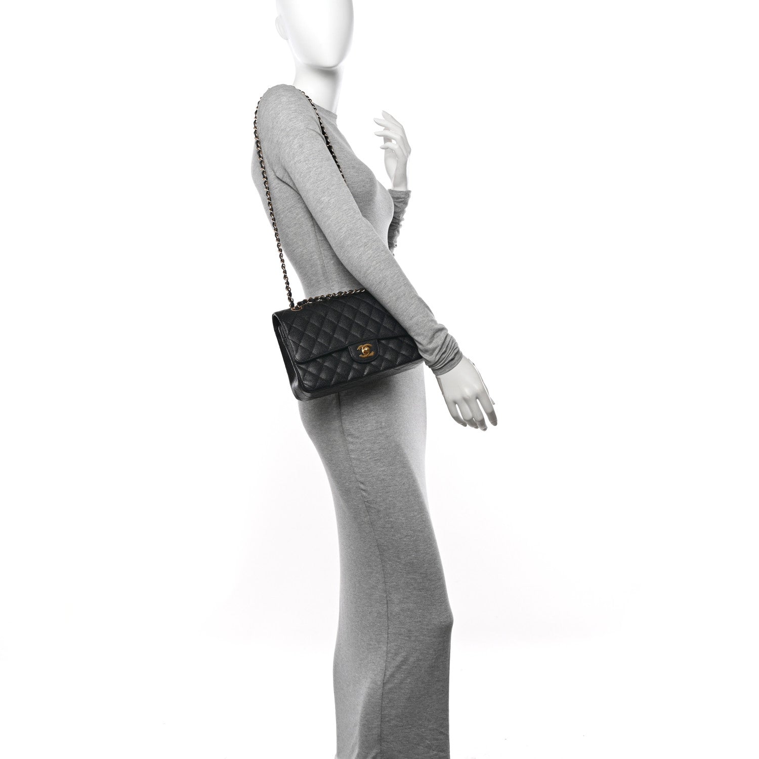 Chanel Caviar Quilted Medium Double Flap Black 2 of 11