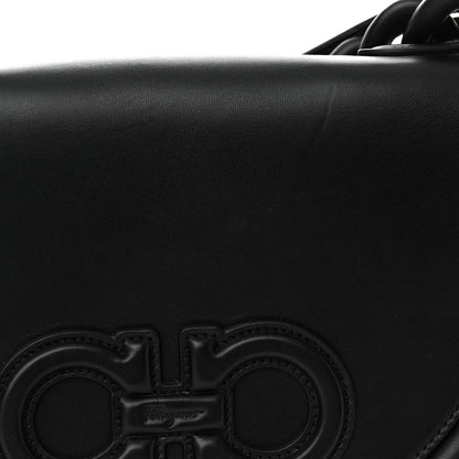 Salvatore Ferragamo Calfskin Aura Shoulder Bag Black 14 of 15