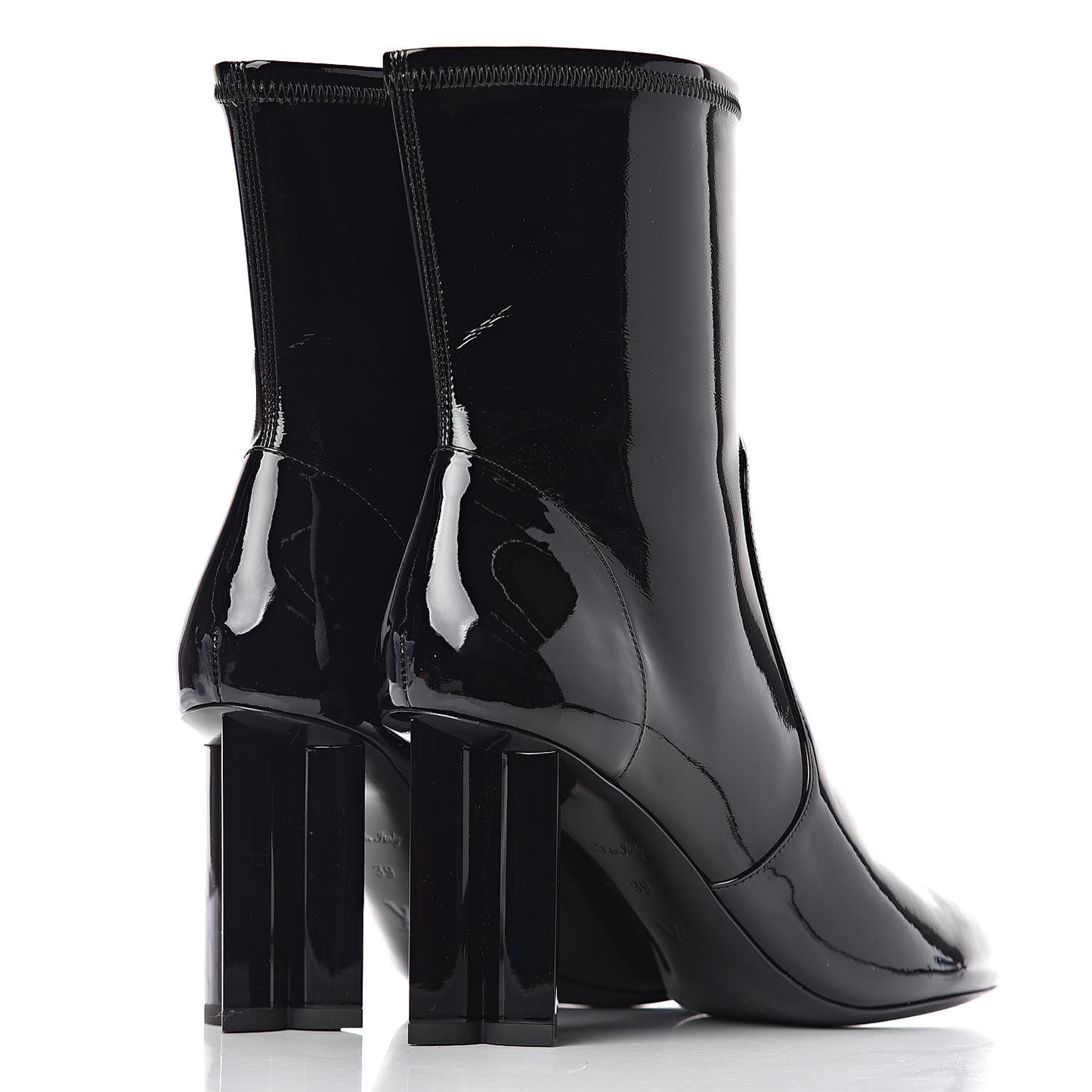 Patent Silhouette Ankle Boots 39 Black