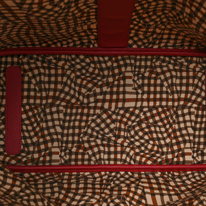 MCM Visetos Medium Liz Reversible Shopper Tote Beige Red 8 of 15