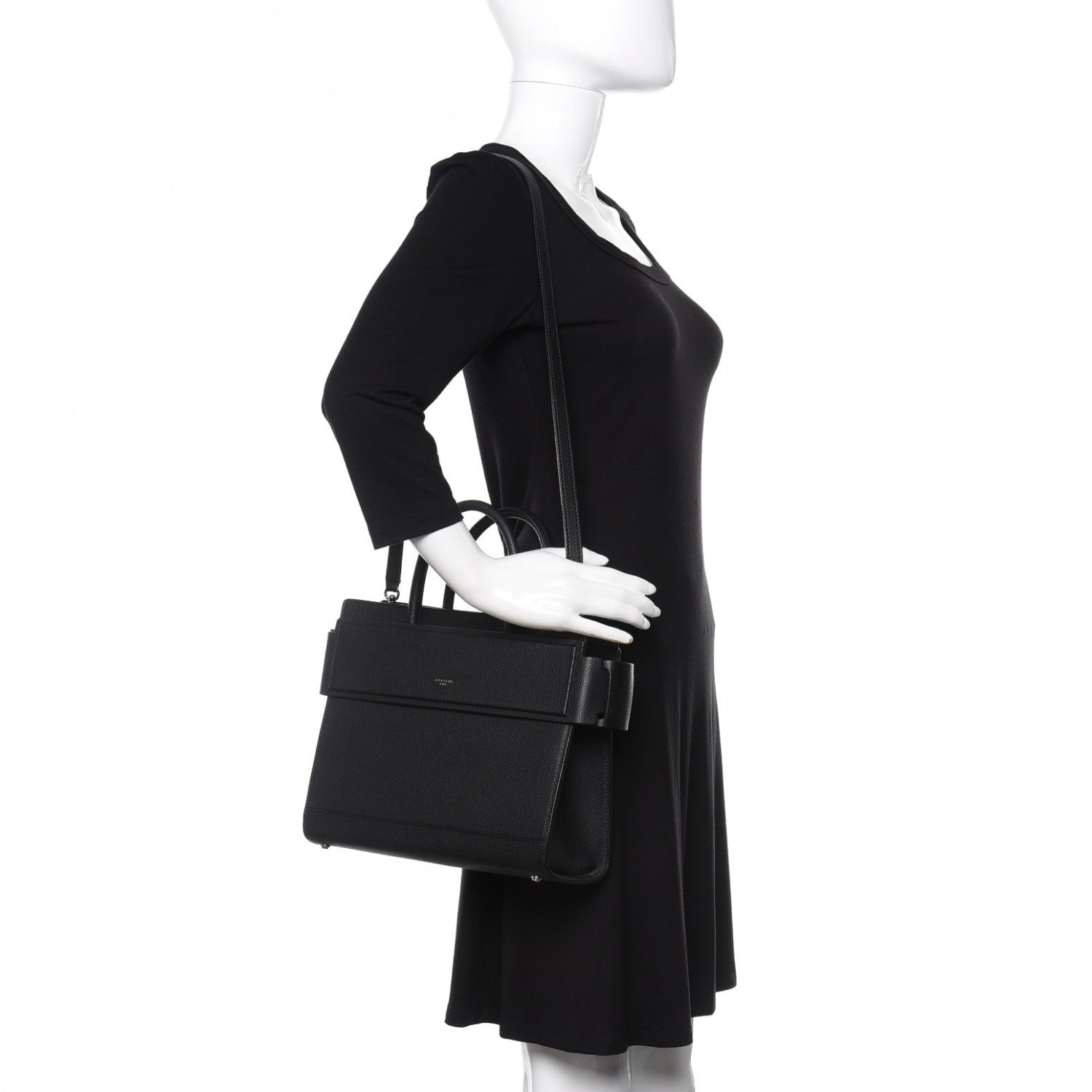 Givenchy Grained Calfskin Small Horizon Satchel Black 2 of 8