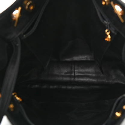 Chanel Satin Lambskin Quilted Shopping Tote Black 4 of 11