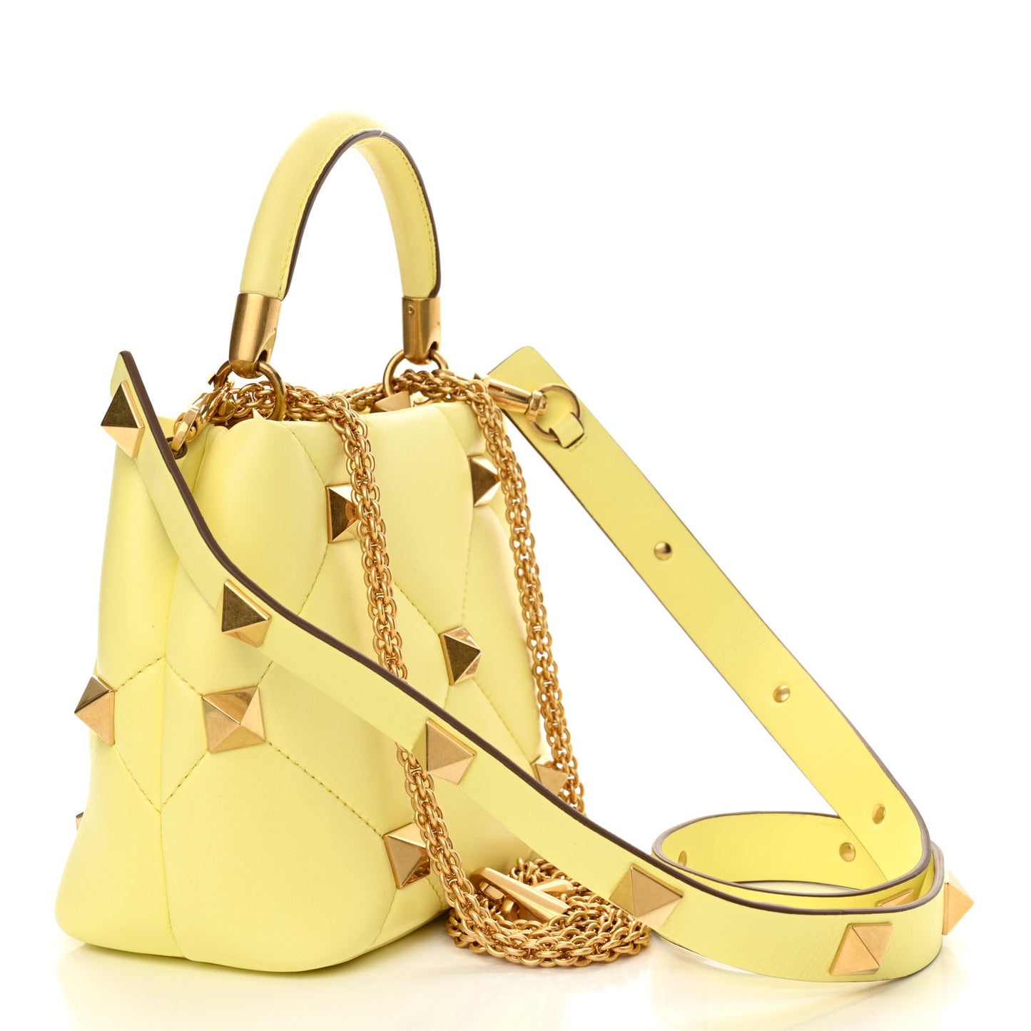 Nappa Small Roman Stud The Handle Bag Lime Sorbet