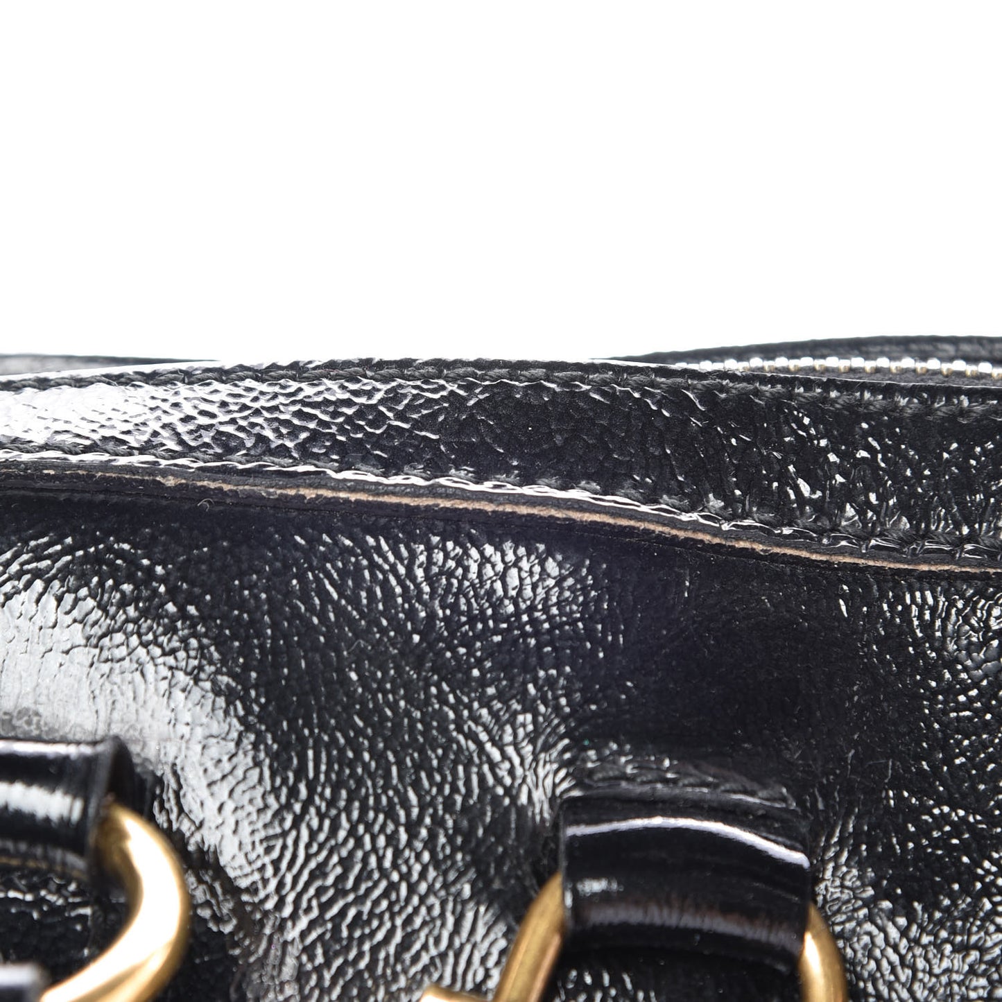 Textured Patent Calfskin Medium Muse Black