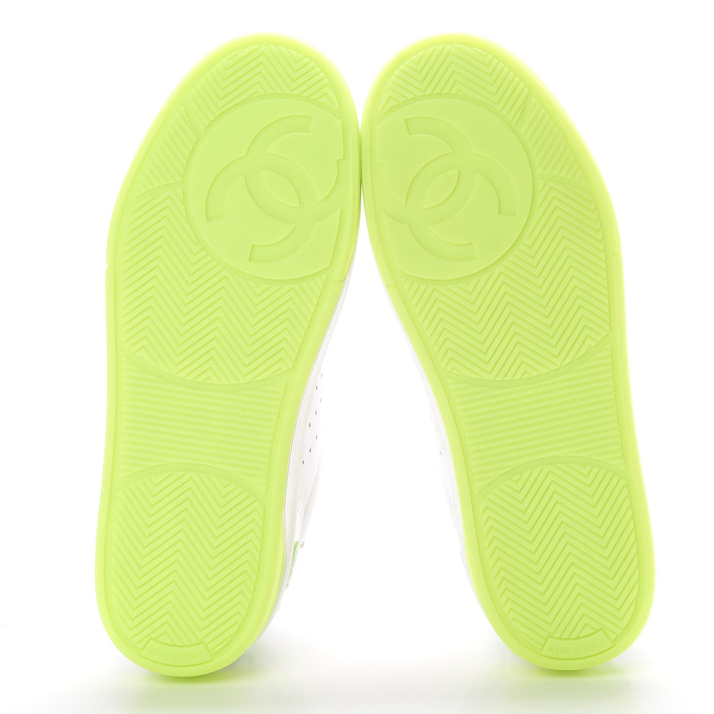 Calfskin Womens Logo Sneakers 38.5 White Multicolor