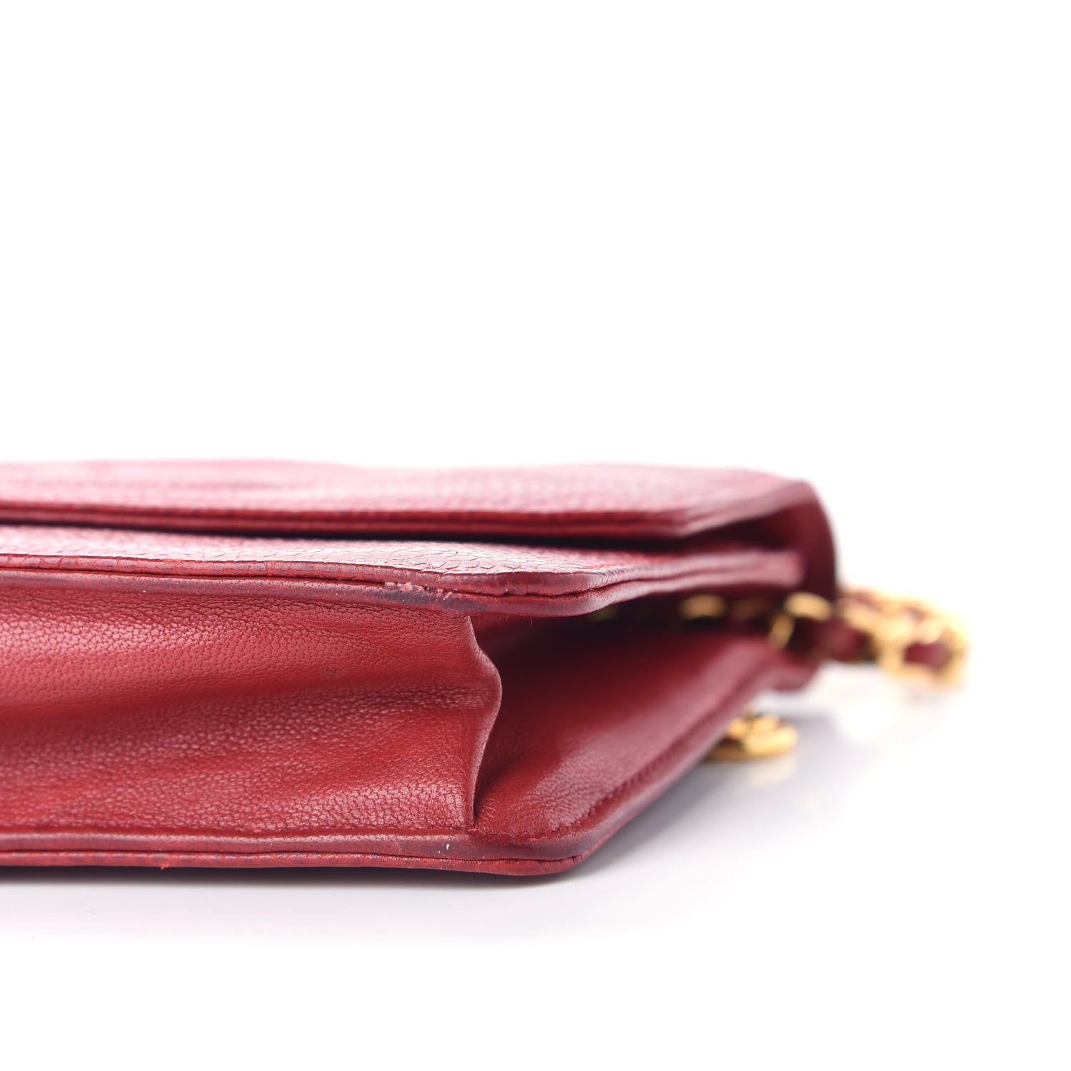 Chanel Caviar Timeless CC Wallet On Chain WOC Red 9 of 11
