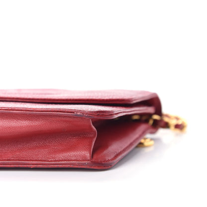 Chanel Caviar Timeless CC Wallet On Chain WOC Red 9 of 11