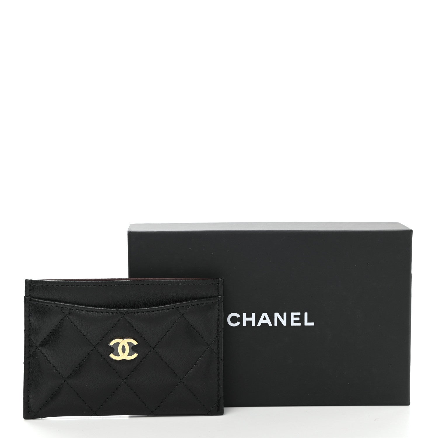 Chanel Lambskin Quilted Card Holder Black 9 of 9