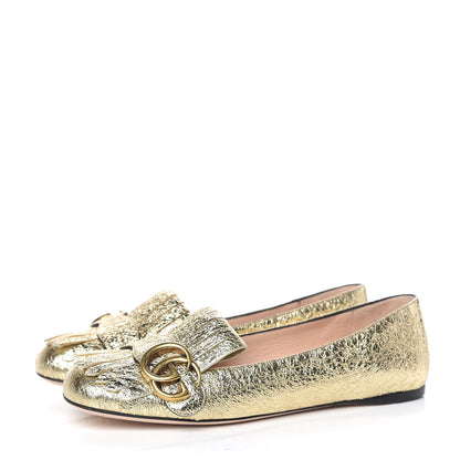 Gucci Galassia GG Marmont Fringe Flats 36 Platino 3 of 8