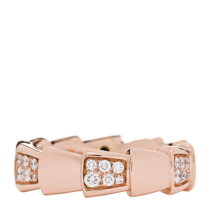 Bulgari 18K Rose Gold Diamond 6mm Serpenti Viper Band Ring 52 6 1 of 6