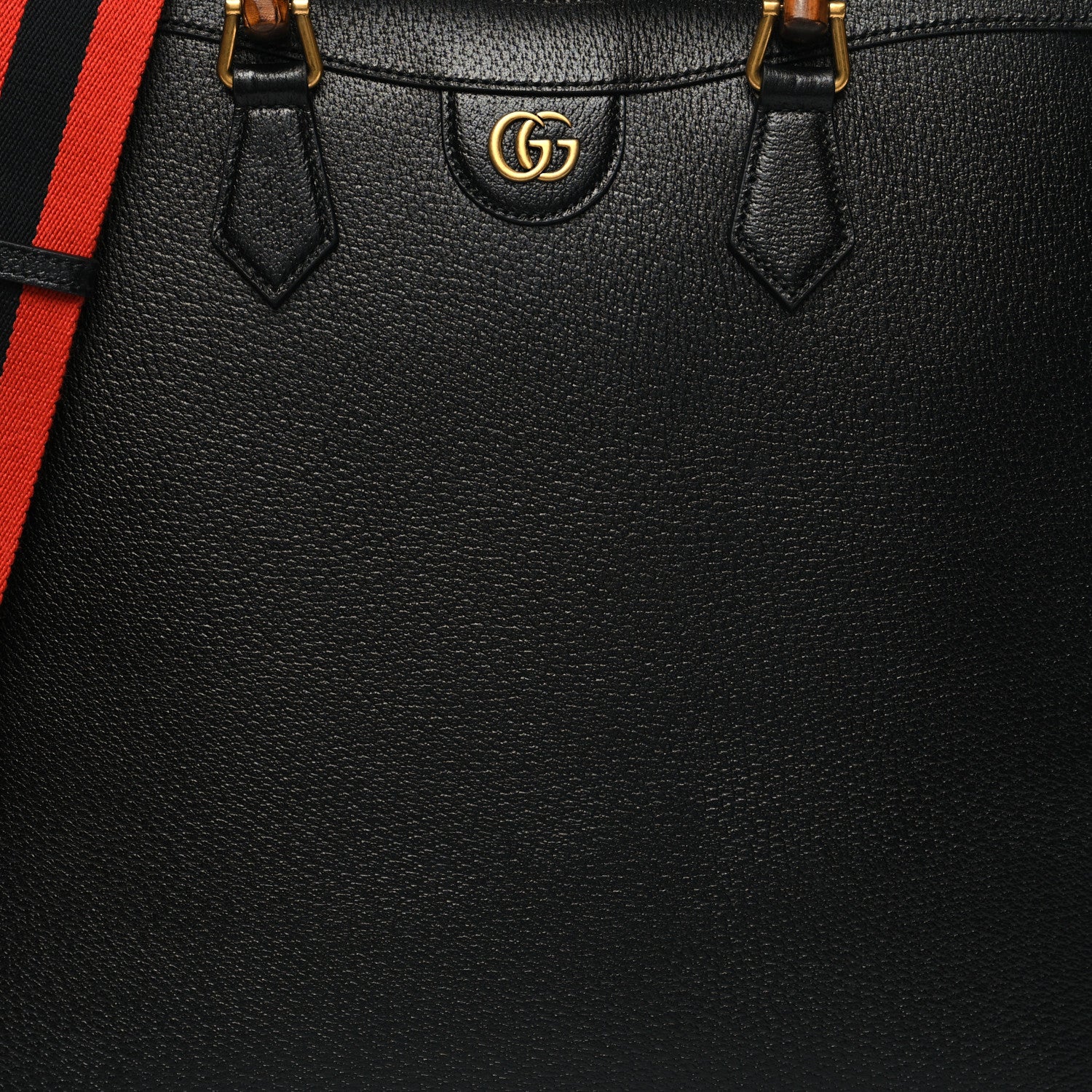 Gucci Wonka Grain Calfskin Large Diana Tote Bag Black 9 of 11