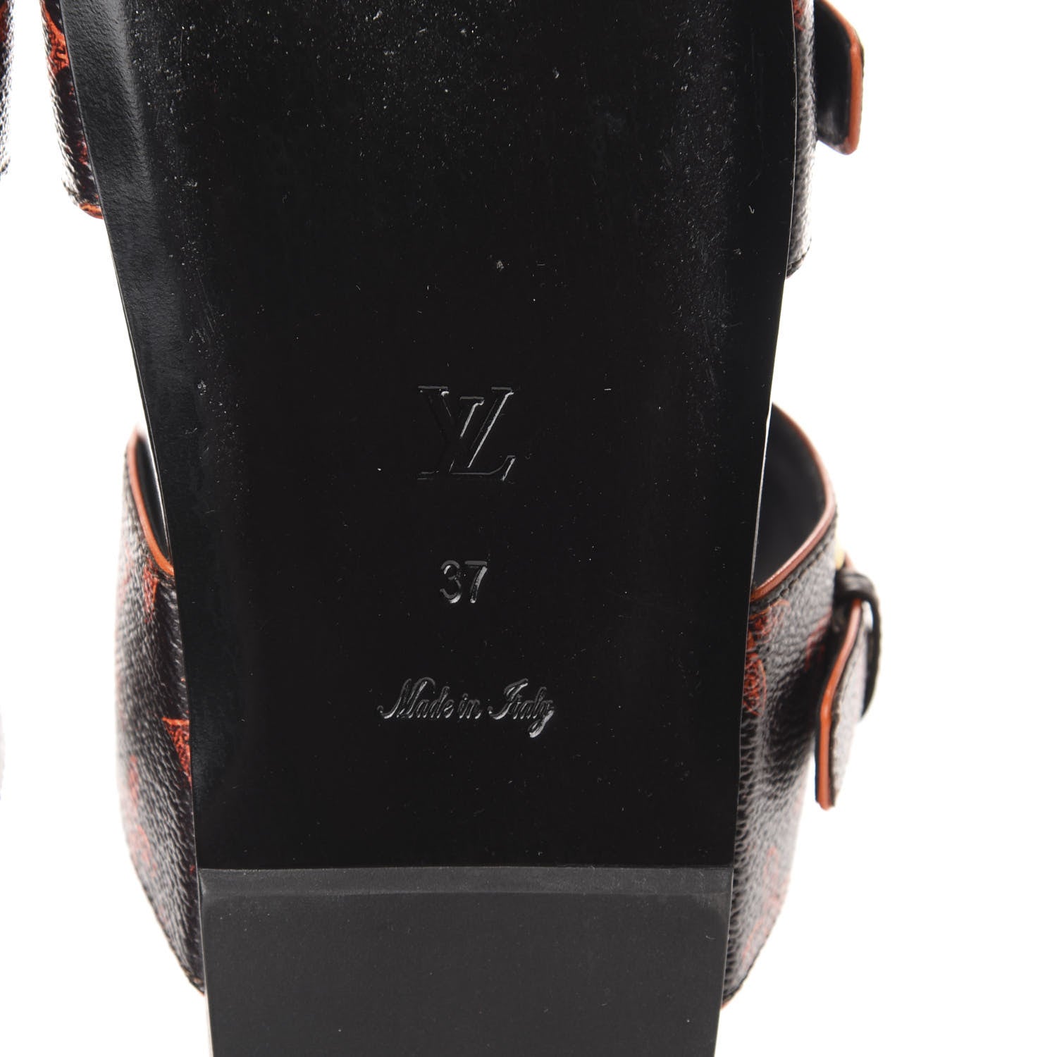 Louis Vuitton Catogram Bom Dia Flat Mule 37 Black Marron 8 of 9