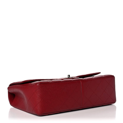 Chanel Caviar Quilted Jumbo Single Flap Dark Red 4 of 14