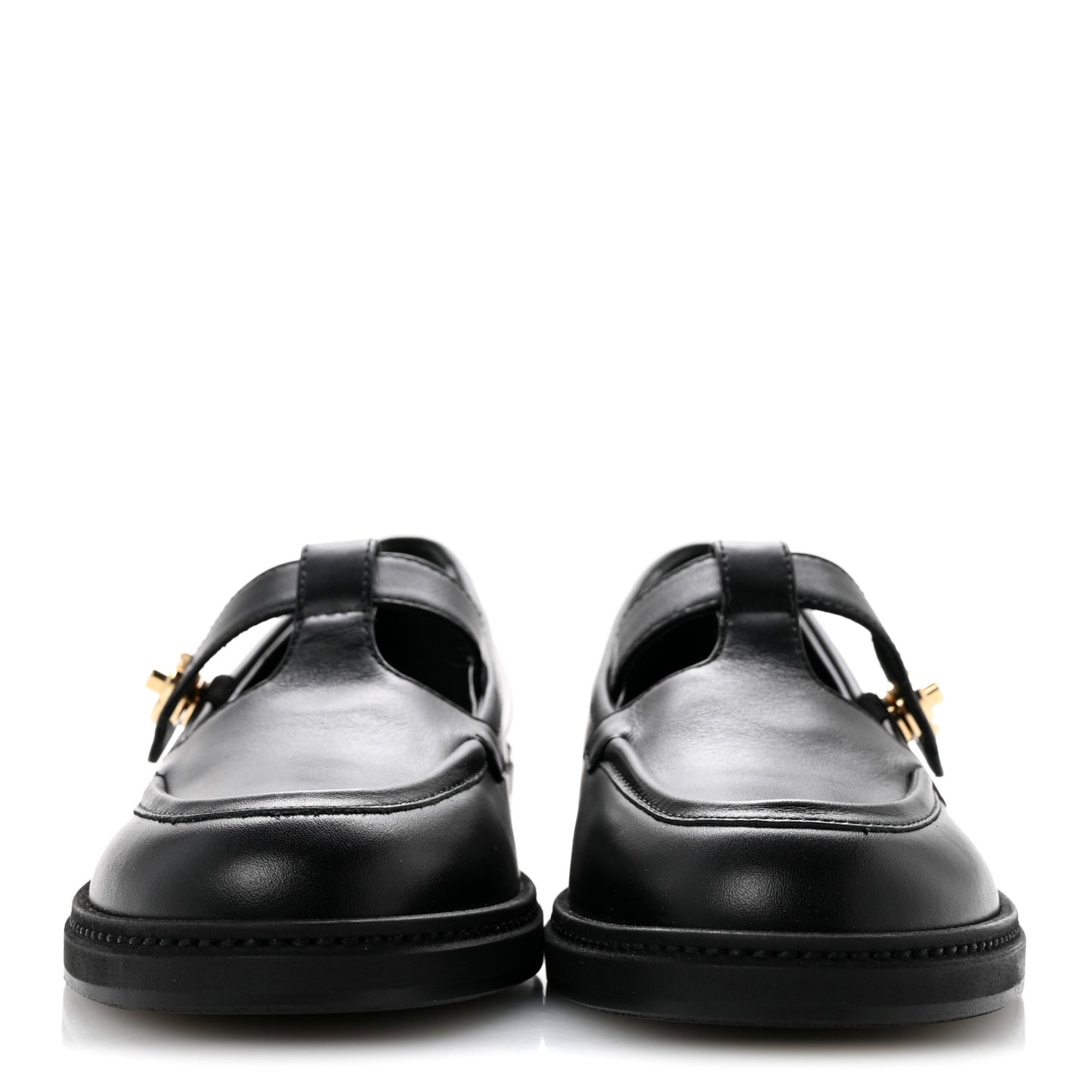 Calfskin CC Turnlock Moccasin Loafers 39 Black